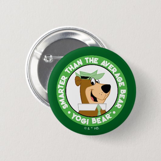 Yogi Bear lächelndes Portrait Button (Vorne & Hinten)