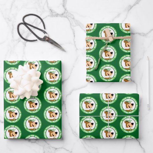 Yogi Bear lächelndes Portrait Geschenkpapier Set (Vorderseite)