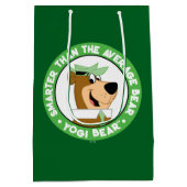 Yogi Bear lächelndes Portrait Mittlere Geschenktüte (Rückseite)