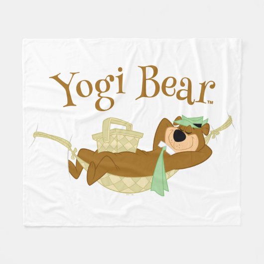 Yogi Bear Picnic Hammock Nickerchen Time Fleecedecke (Vorderseite (Horizontal))