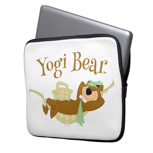 Yogi Bear Picnic Hammock Nickerchen Time Laptopschutzhülle (Vorderseite Links)