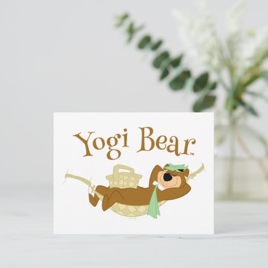 Yogi Bear Picnic Hammock Nickerchen Time Postkarte (Stehend Vorderseite)