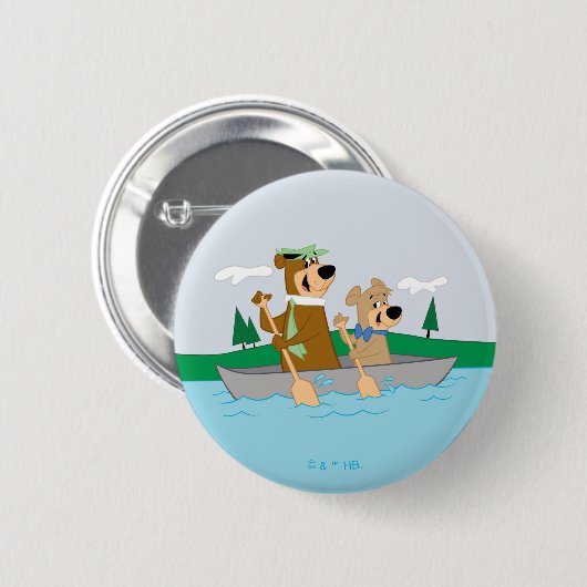 Yogi Bear und Boo Boo Fun Kanuabenteuer Button (Vorne & Hinten)