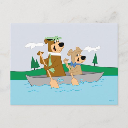 Yogi Bear und Boo Boo Fun Kanuabenteuer Postkarte (Vorderseite)