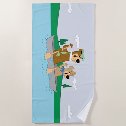 Yogi Bear und Boo Boo Fun Kanuabenteuer Strandtuch (Vorderseite)