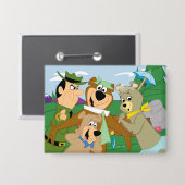 Yogi Bear und Friends Gerahmt Forest Picture Button (Vorderseite/Rückseite)