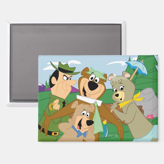 Yogi Bear und Friends Gerahmt Forest Picture Magnet (Vorderseite/Rückseite)
