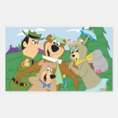 Yogi Bear und Friends Gerahmt Forest Picture Rechteckiger Aufkleber (Vorderseite)