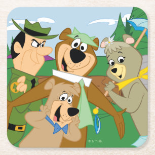 Yogi Bear und Friends Gerahmt Forest Picture Rechteckiger Pappuntersetzer