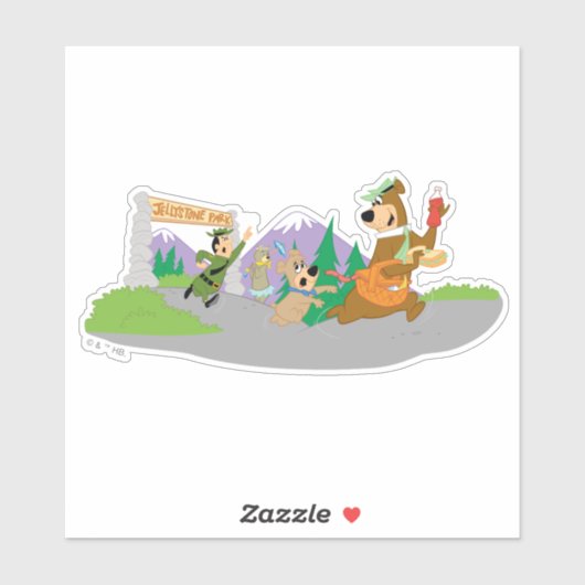 Yogi Bear's Great Picnic Basket Escape Aufkleber (Blatt)