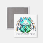 Yogi Cat Lover Yoga Meditation Regenbogen Magnet (Vorderseite/Rückseite)