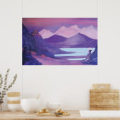 Yogi & Kloster im tibetischen Gebirge Poster (Küche)