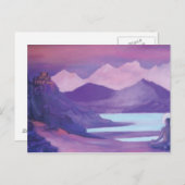 Yogi & Kloster im tibetischen Gebirge Postkarte (Vorne/Hinten)