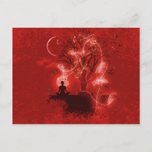 Yogi-Meditation Postkarte