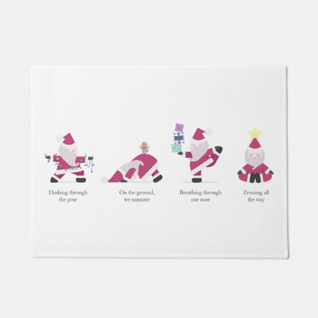  Yogi Santa Funny Yoga Pub Weihnachtskarte Fußmatte (Vorderseite)