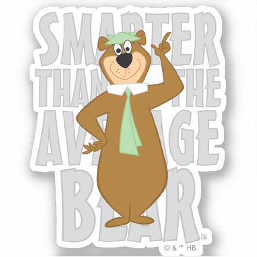 Yogi "schlauer als der durchschnittliche Bär" Aufkleber (Vorderseite)