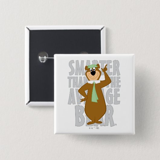 Yogi "schlauer als der durchschnittliche Bär" Button (Vorne & Hinten)