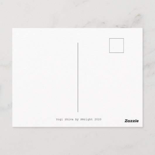 Yogi Shiva unter der Postkarte des Halbmonds (Rückseite)