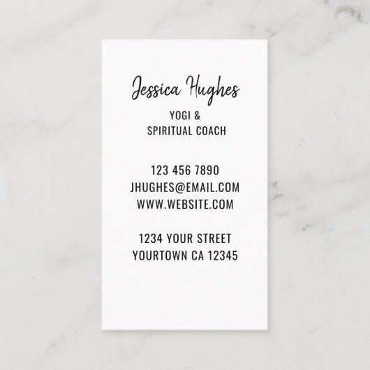 Yogi Spiritual Coach Business Card Visitenkarte (Rückseite)