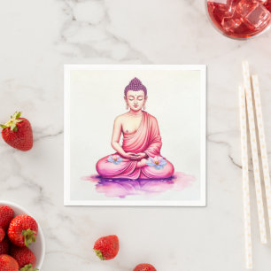 Yogini / Buddha Aquarell Servietten, Meditation Serviette