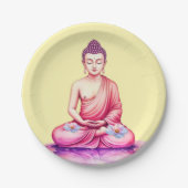 Yogini / Buddha Wasserfarbteller, Meditation Pappteller (Vorderseite)