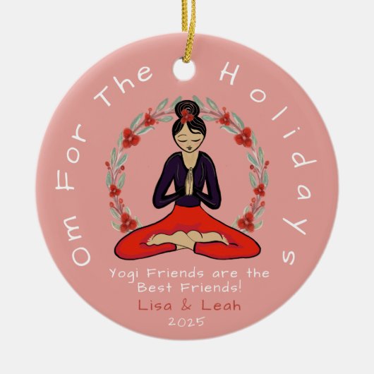 Yogis sind das beste Freunde-Ornament Keramik Ornament (Vorne)
