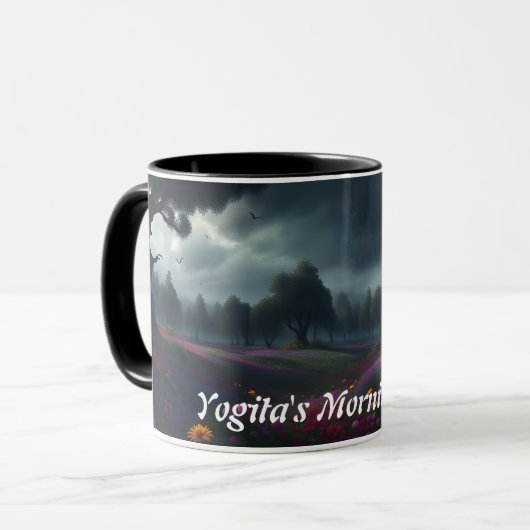 Yogitas Morgentee Personalisiert anpassbar Tasse (Vorderseite Links)
