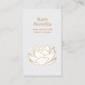 Yoglehrer White Lotus Gray Visitenkarte (Vorderseite)
