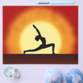 Yoglehrerin Sunrise Posing Woman Silhouette Flyer (Einzeln)