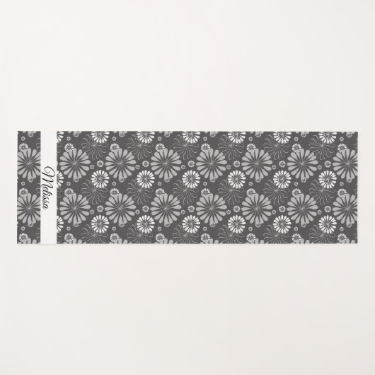 Yogmatte aus personalisiertem Schwarz und Weiß Yogamatte (Vorderseite (Horizontal))