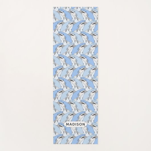 Yogmatte niedlich Shark Pattern individuelle Name Yogamatte (Vorderseite)