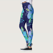 Yogopflanzen mit blauen und rosafarbenen Fellen Leggings (Links)
