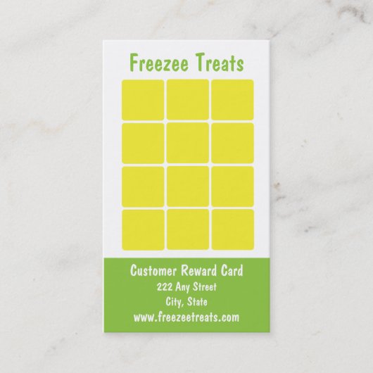 Yogurt Loyalty Business Card gefroren Treuekarte (Vorderseite)