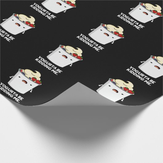 Yogurta werden mir lustigen Jogurt Pun Dark BG Geschenkpapier (Ecke)