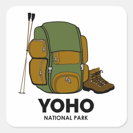 Yoho National Park Backpack Quadratischer Aufkleber (Vorderseite)