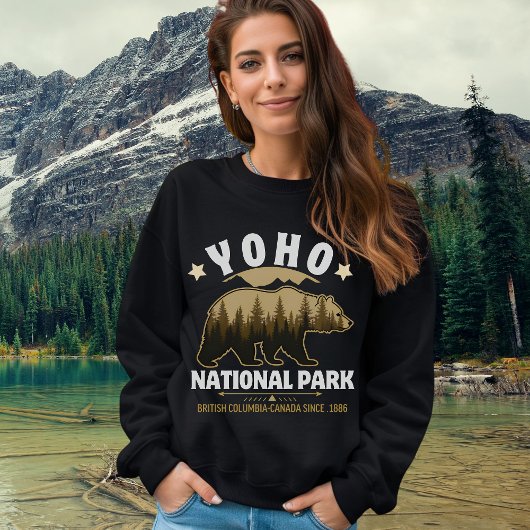 Yoho National Park Canada – Bear & Forest Landscap Sweatshirt