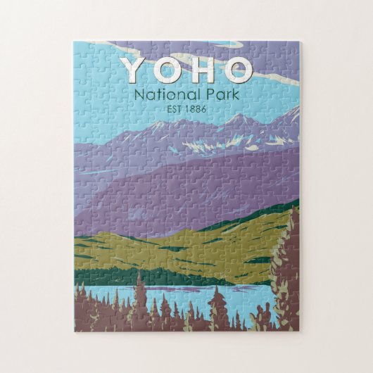 Yoho National Park Canada Travel Art Vintag Puzzle (Vertikal)