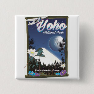 Yoho-Nationalpark Kanada Vintage-Reiseposter Button