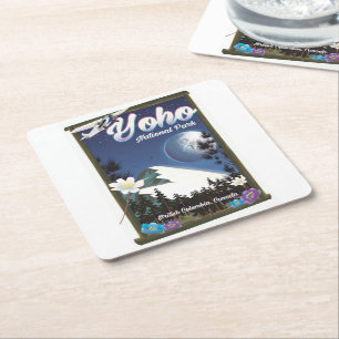 Yoho-Nationalpark Kanada Vintage-Reiseposter Rechteckiger Pappuntersetzer