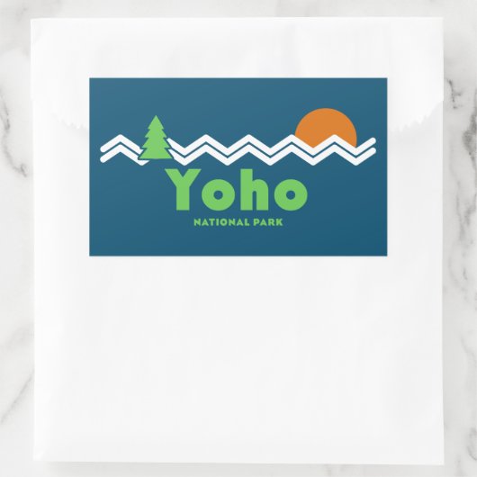 Yoho Nationalpark Retro Rechteckiger Aufkleber (Tasche)