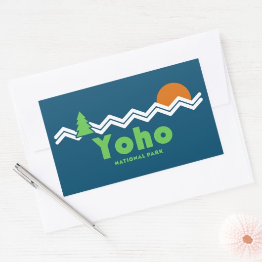 Yoho Nationalpark Retro Rechteckiger Aufkleber (Umschlag)