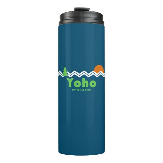 Yoho Nationalpark Retro Thermosbecher (Vorderseite)