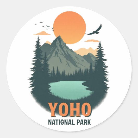 Yoho Nationalpark Vintag Runder Aufkleber (Vorderseite)