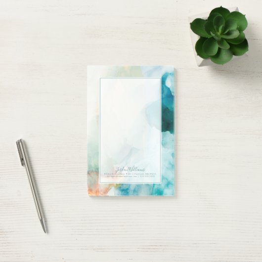 Yoir Name hinzufügen | AversAversion - Blue Waterc Post-it Klebezettel (Büro)