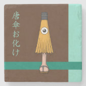 Yokai Karakasa-obake (Schirmherr) Steinuntersetzer (Vorderseite)
