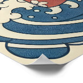 Yokai-Kunstprint Stilisierter Langhalsgeist Poster (Ecke)