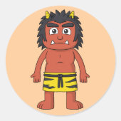Yokai Oni (Ogre) Runder Aufkleber (Vorderseite)