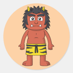 Yokai Oni (Ogre) Runder Aufkleber