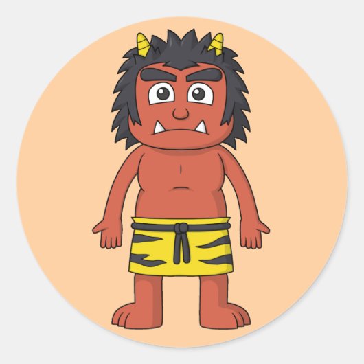 Yokai Oni (Ogre) Runder Aufkleber (Vorderseite)
