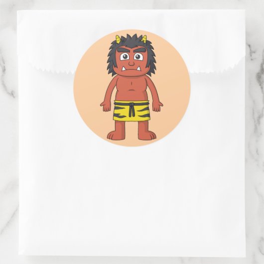 Yokai Oni (Ogre) Runder Aufkleber (Tasche)